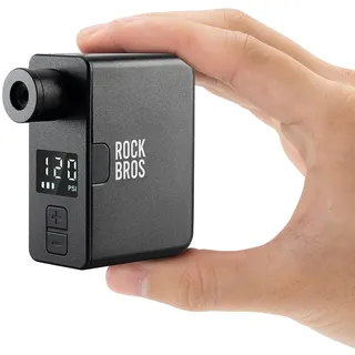 ROCKBROS Elektrische Fahrradpumpe 120 PSI Mini Pumpe mit Manometer | 450 mAh Akku Minipumpe, Wiederaufladbar & Tragbar, für E-Bike MTB Rennrad Gravel Bike
