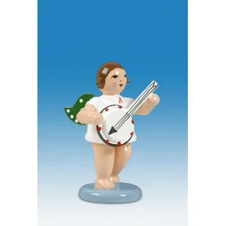 Engelmusikant Engel mit Banjo ohne Krone Höhe ca 6 cm NEU Holzengel Erzgebirge