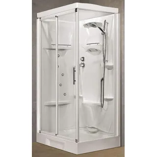 Novellini Neu Holiday 2P+F Hydro Dach 120x80 CM Mechanisch Durchsichtig Weiß