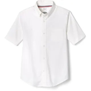 French Toast - Camisa Oxford de Manga Corta para niño, Blanco, 14