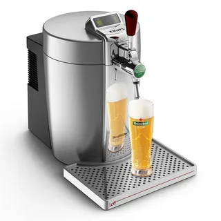Krups VB700E00 Beertender Loft Edition Bierzapfgerät, Silber/Chrom | Biermaschine, kompatibel mit Fässern, 5 l, hält die Frische bei 4 °C für 30 Tage, Anzeige von Volumen und Temperatur