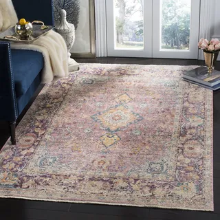 SAFAVIEH Traditionell Teppich für Wohnzimmer, Esszimmer, Schlafzimmer - Illusion Collection, Kurzer Flor, Lila und Multi, 122 X 183 cm