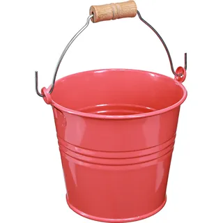 Eimer Metall Blumentopf Rosa Nostalgie Deko Übertopf Henkel 16x17,5x16cm 2 Stk. - Rosa