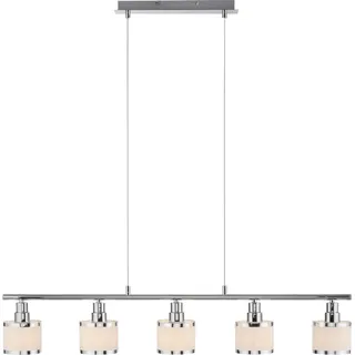 Pendelleuchte Chrom, Eisen, L 90 cm - Silber