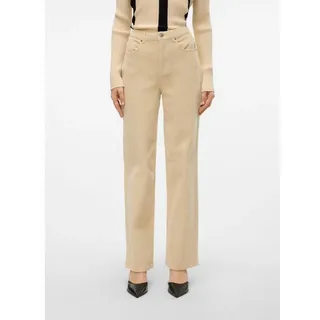Vero Moda Wide Leg Cordhose aus Baumwoll-Mix Modell 'TESSA', Ecru, 29/32