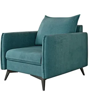 S-Style Möbel Sessel Pulse Türkis Luxusmicrofaser , Textil , Echtholz,Buche, Birke , Füllung: Polyetherschaumkern,Polyetherschaumkern , 74x86x31 cm , Blauer Engel, FSC Mix, Oeko-Tex®, Hergestellt in Europa , Wohnzimmer, Sessel, Polstersessel