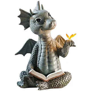 Rurunklee Schöne Hof Drachenskulptur Kunstharz Drachenskulptur Garten Drachen Deko Figuren Drachen Figuren Garten Klein Ornament Gartendrache