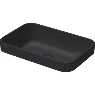 Duravit Happy D.2 Plus Aufsatzbecken, 600x400 mm, geschliffen, ohne Überlauf, ohne Hahnlochbank, 23596013001, Farbe: Innenfarbe Anthrazit Matt, Außenfarbe Anthrazit Matt, mit Wondergliss