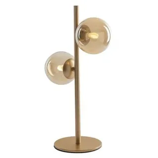 Tischlampe Tischleuchte Glas Metall in Messsing 23 cm Retro Wohnzimmer