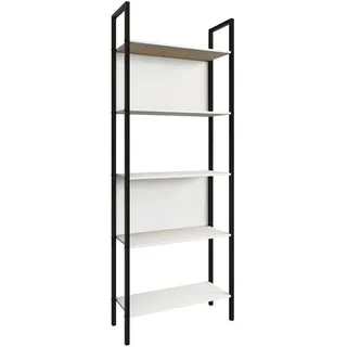 VCM Standregal 62 x 24 x 165 cm Schwarz/Weiß