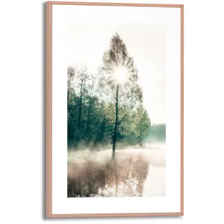 Poster REINDERS "Sonne durch die Bäume", grün (farbe bild(er): grün), B:20cm H:30cm T:1,6cm, MDF, Bilder, Poster
