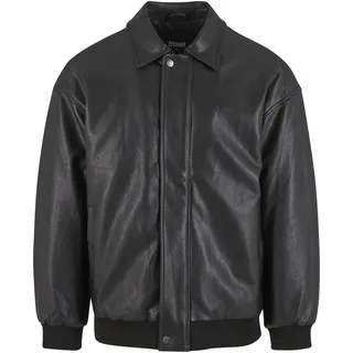 URBAN CLASSICS Synthetic Leather Jacke schwarz 2XL
