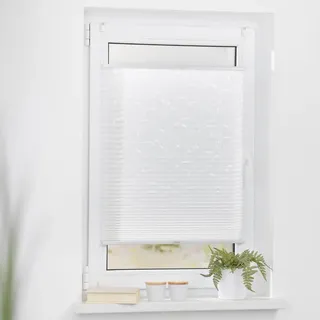 LICHTBLICK ORIGINAL Plissee »Plissee Klemmfix, ohne Bohren, verspannt, Ausbrenner« halbtransparent verspannt, weiß