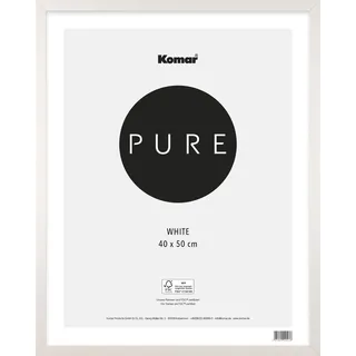 KOMAR Bilderrahmen Holz weiß 40x50 cm mit hochtransparentem Acrylglas, weiß, 40 x 50 cm