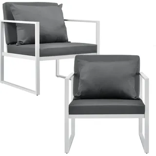 casa.pro Lerum Gartenstuhl 70 x 60 x 70 cm weiß 2 St.