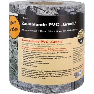 PVC Sichtschutzstreifen Zaunblende 0,19 x 35 m granitoptik