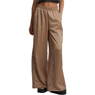 URBAN CLASSICS Ladies Satin Wide Leg Pants softtaupe, M