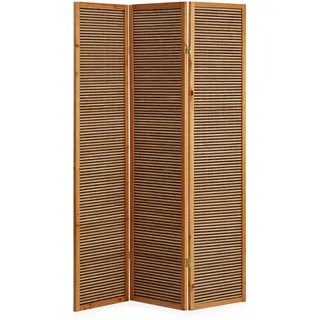 Homestyle4u Paravent Raumteiler 3 teilig Bambus Braun