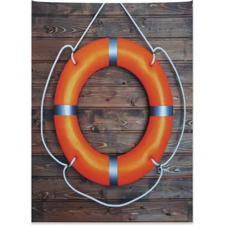 Abakuhaus Nautisch Wandteppich, Wand Lebensretter Sicherheit aus Weiches Mikrofaser Stoff Kein Verblassen Klare Farben Waschbar, 110 x 150 cm, Orange Braun Grau - Braun