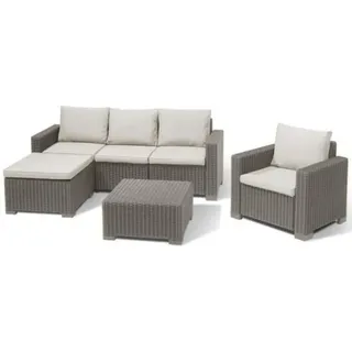 Gartenmöbel - in geflochtenem Rattan -Imitationsharz - Allibert von Keter - 5 Personen - Moorea - Cappuccino - Beige