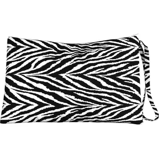 PETTI Artigiani Italiani - Damen-Clutch, Kosmetiktasche, Strandtasche, Handtasche, kleine Handtasche, Reisetasche, Kulturbeutel, rosa Schleife, 100% Made in Italy, Zebra, Pochette - 20x30 cm,