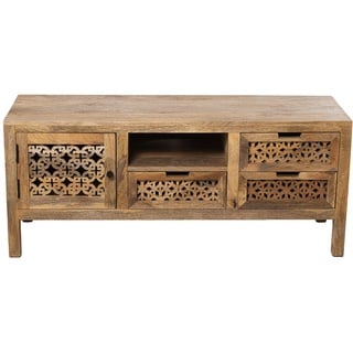 DRW Sideboard, Holz, Natur, 120x40x50cm