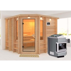 Bild Sauna Marona 40mm Dachkranz Ofen 9kW extern classic Tür