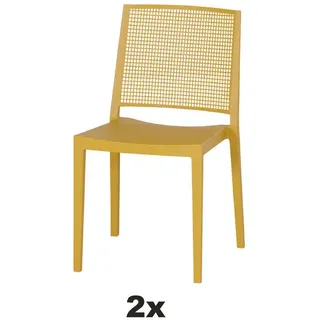 Siena Garden Stapelstuhl , Gelb , Kunststoff , 46x80x56 cm , stapelbar, gastro- und objekttauglich, wetterbeständig, UV-beständig , Gartenmöbel, Balkonmöbel, Balkonstühle