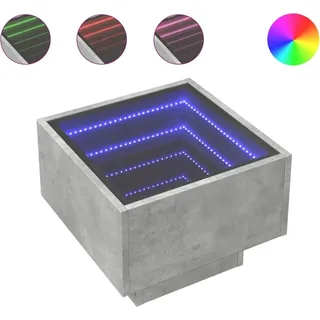 vidaXL Beistelltisch mit LED Betongrau 40x40x30 cm Holzwerkstoff - Grau