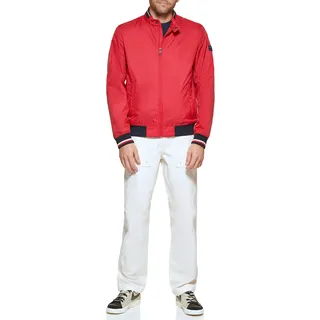 Tommy Hilfiger Herren Lightweight Varsity Rib Knit Bomber Jacket Shell-Jacke, Rot Poly, XL