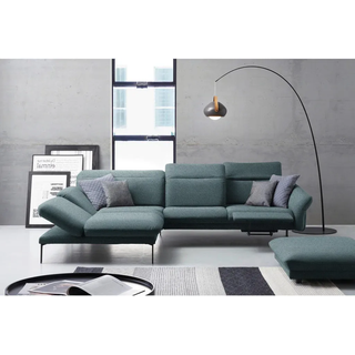 Himolla Ecksofa , Hellblau , Metall , Ottomane links, L-Form , 299x203 cm , Blauer Engel, Goldenes M, Made in Germany, Emas , Typenauswahl, Lederauswahl, Stoffauswahl, Sitzqualitäten, seitenverkehrt erhältlich, Hocker erhältlich, Rücken echt, individuell planbar , Wohnzimmer, Sofas & Couches, Wohnlandschaften, Ecksofas