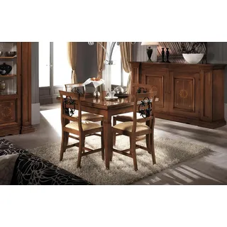 Italienische Esstische Tisch Holz Tische Möbel Esstisch Antik Stil Massivholz - Braun