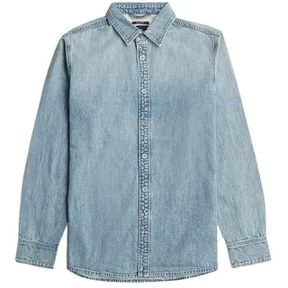 G-star Clean Langarmhemd - Sun Faded Pacific Blue - S