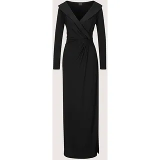 Abendkleid MADELEINE "Abendkleid Elegantes Stretchkleid in Wickel-Optik", Damen, Gr. 34, N-Gr, schwarz, Obermaterial: 95% Polyester PES. 5% Elasthan EL., Modern, figurbetont, V-Ausschnitt, Kleider Abendkleid, Wickeloptik durch Knoten