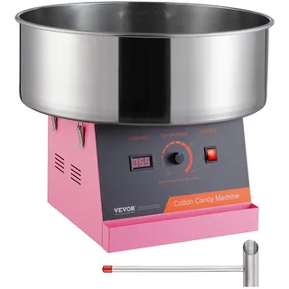 VEVOR Elektrische Zuckerwattemaschine, 1 kW Zuckerwattegeräte, Kommerzielle Zuckerwattemaschine mit Edelstahlschüssel & Zuckerlöffel, Perfekt für Kindergeburtstage zu Hause, Familienfeiern (Rosa)