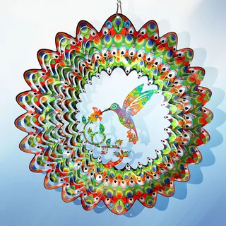 Aoedelyart Kolibri-Windspiel für Hof und Garten, 30,5 cm, 3D-Windspiel, Kolibri-Geschenk für Frauen/Mutter/Vater/Männer, hängende Vogel-Windfänger, kinetische Hofkunst, Ornamente,