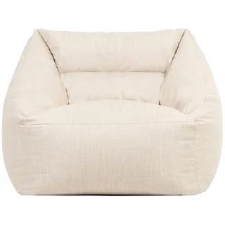 I.C.O.N. Icon Natalia Outdoor Sitzsack Sessel für Erwachsene, Beige, Stoff für Drinnen und Draußen, Riesen Sitzsack mit Füllung, Bequemer Sessel, Garten, Terrasse, Lounge, Wohnzimmer Möbel