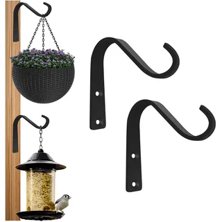 BEVIEVER Dekorative Pflanzenhaken aus Gusseisen zum Aufhängen von Pflanzen Vogelhäuschen im Freien, 5 Zoll Blumenampel Halterung Haken Wandhalterung, 4er Pack