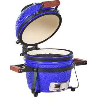 Beliani Mini-Holzkohlegrill KAMADO blau