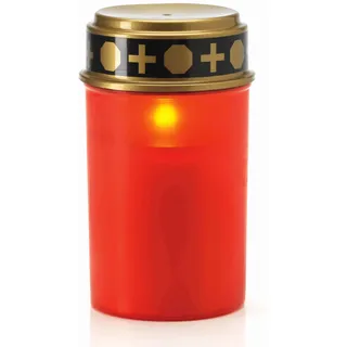 KELOPEST® LED Grablicht rot oder weiß mit Batterie und bis zu 6 Monaten Leuchtdauer - LED Grabkerze mit realistischem Flackereffekt