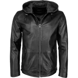 Bikerjacke JCC "Lederjacke MM21-1-03", Herren, Gr. XXL, schwarz, Obermaterial: 100% Lammleder LEL. Futter: 100% Polyester PES., Jacken Bikerjacke