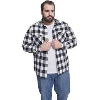 Urban Classics Flanell Gt Langarmhemd - Black / White - 4XL