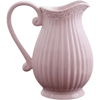 Krug aus Keramik 1,2 L, Pastel Rosa - Wasserkrug, Vase, Pitcher Kanne Karaffe Milchkrug im Landhausstil, Country, French Country, Pastellfarben, Kreidefarben