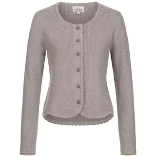 Strickjacke NÜBLER "Strickjacke Yvonne", Damen, Gr. XS, silber, Obermaterial: 100% Baumwolle CO., Strickjacken Strickjacke