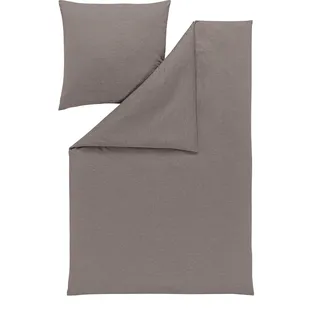 Estella Atelier - Mako-Interlock-Jersey Bettwäsche-Garnitur TAKOMA Farbe taupe Größe 135x200 + 80x80 cm - Taupe