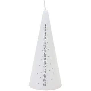 15Cm Kegel Weihnachts Advent Countdown Kerze - Weiß