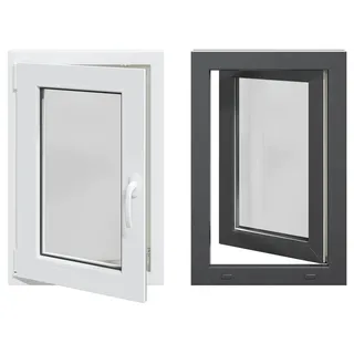 vidaXL Kellerfenster RISOR 50 x 75 cm PVC und Glas Anthrazit - Grau