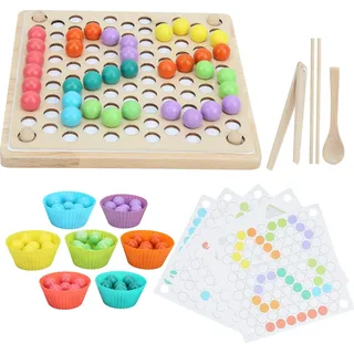 Kinder Holz Clip Perlen Puzzle Bord Hände Gehirn Training Perlen Spiel LernspielzeugElimination 2 in 1