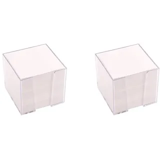 D.RECT 9461 Zettelbox Zettelkasten Kunststoff | 85x85x80mm circa700blatt|Weißgefüllt (Packung mit 2)