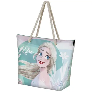 Disney Unisex 06908 Soleil Strandtasche Summer, Blau Frozen 2, Einheitsgröße